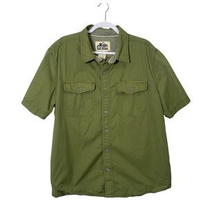 Old Mill Olive Green Button Down Shirt Mens XL 100% Cotton Utility Style